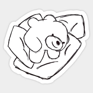Smiley Bear's Pillow Nest Sticker